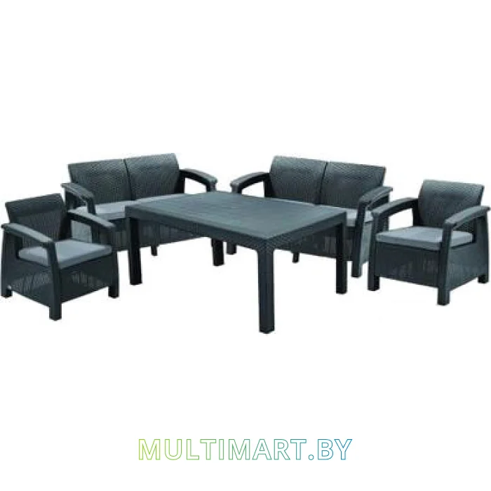 Набор садовой мебели Curver Corfu fiesta set 223216 (графит/светло-серый) 